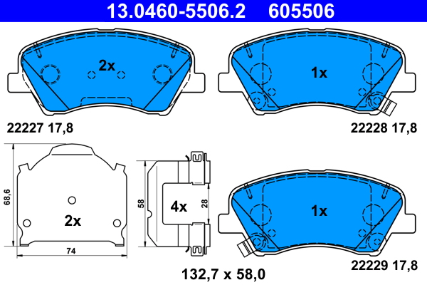 Placute frana ATE 13.0460-5506.2