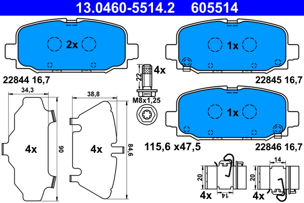 Placute frana ATE 13.0460-5514.2