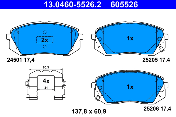 Placute frana ATE 13.0460-5526.2