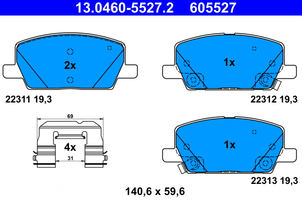 Placute frana ATE 13.0460-5527.2