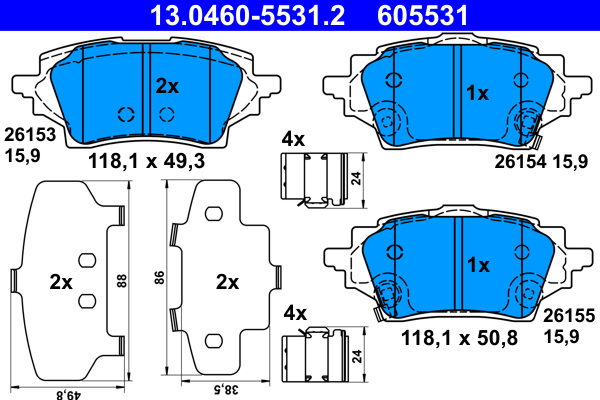 Placute frana ATE 13.0460-5531.2