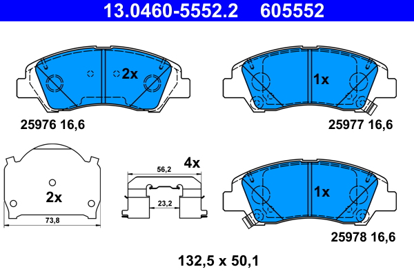 Placute frana ATE 13.0460-5552.2