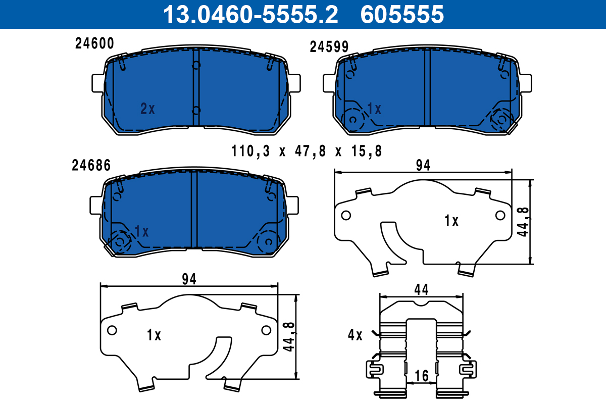 Placute frana ATE 13.0460-5555.2