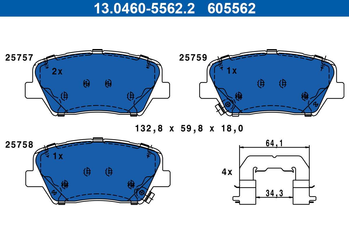 Placute frana ATE 13.0460-5562.2