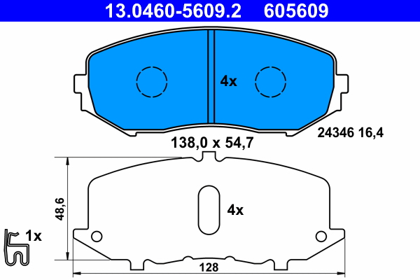 Placute frana ATE 13.0460-5609.2