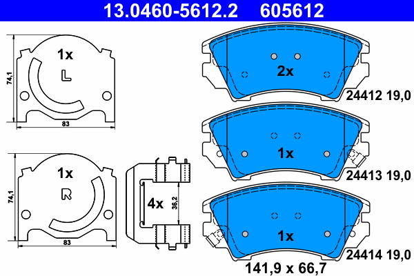Placute frana ATE 13.0460-5612.2