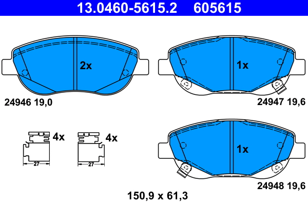 Placute frana ATE 13.0460-5615.2