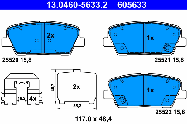 Placute frana ATE 13.0460-5633.2