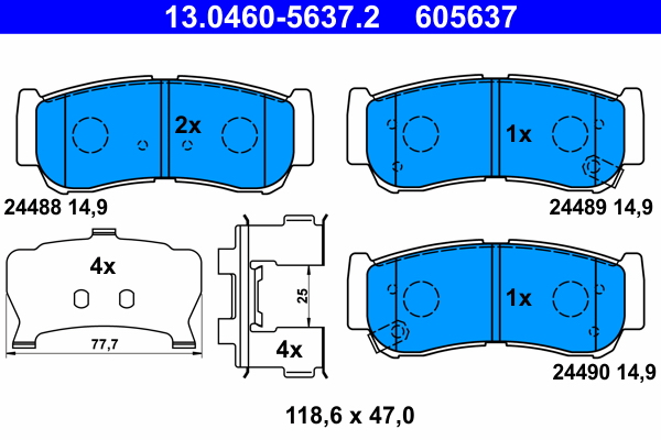 Placute frana ATE 13.0460-5637.2