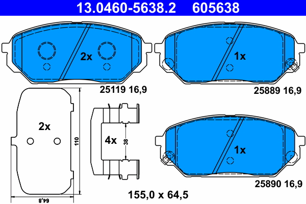Placute frana ATE 13.0460-5638.2