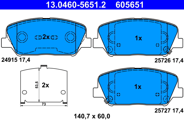 Placute frana ATE 13.0460-5651.2