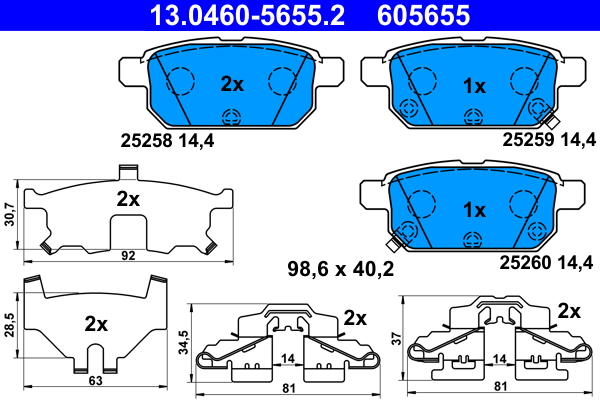 Placute frana ATE 13.0460-5655.2
