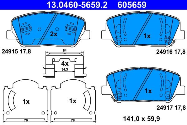 Placute frana ATE 13.0460-5659.2