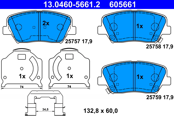 Placute frana ATE 13.0460-5661.2