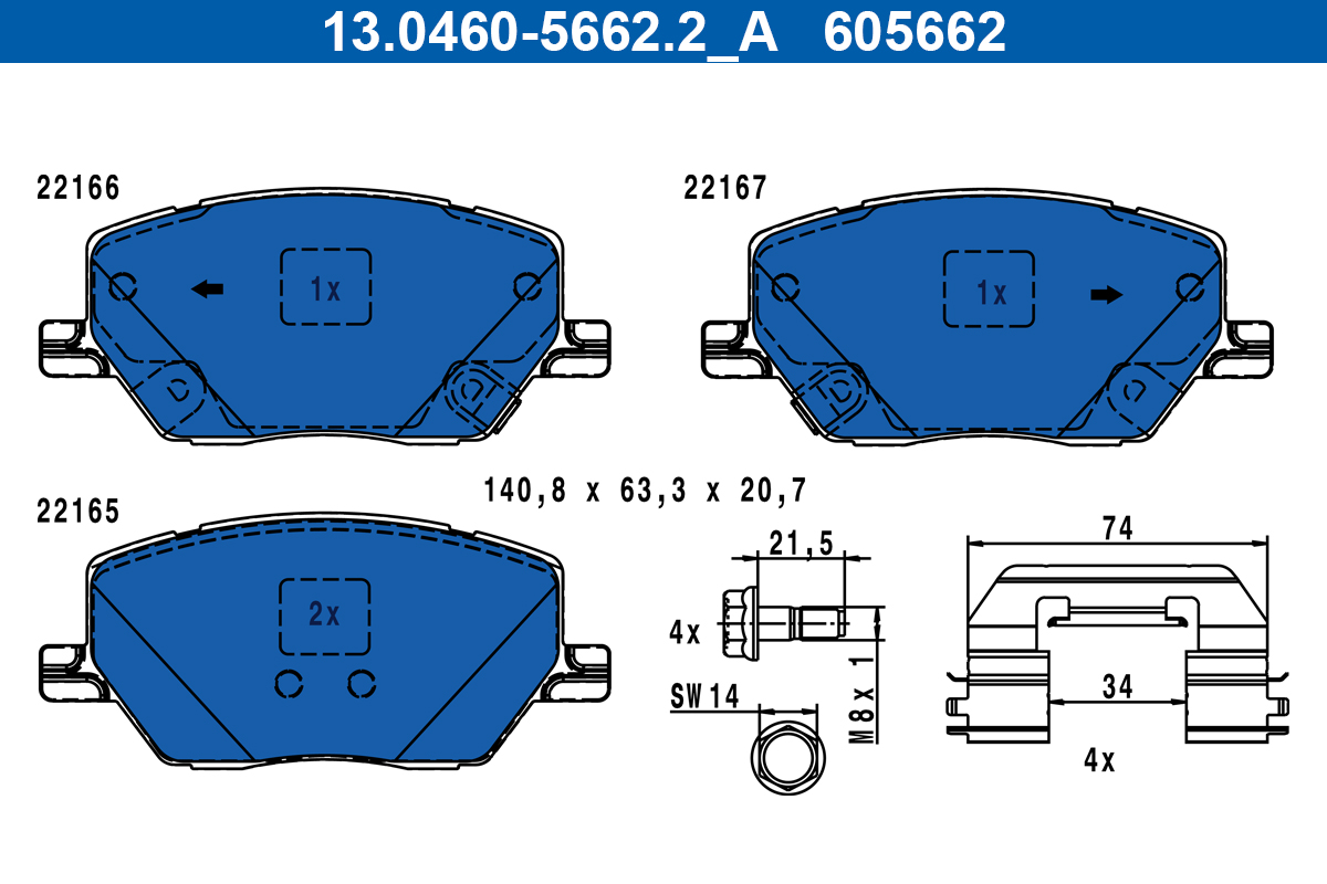 Placute frana ATE 13.0460-5662.2