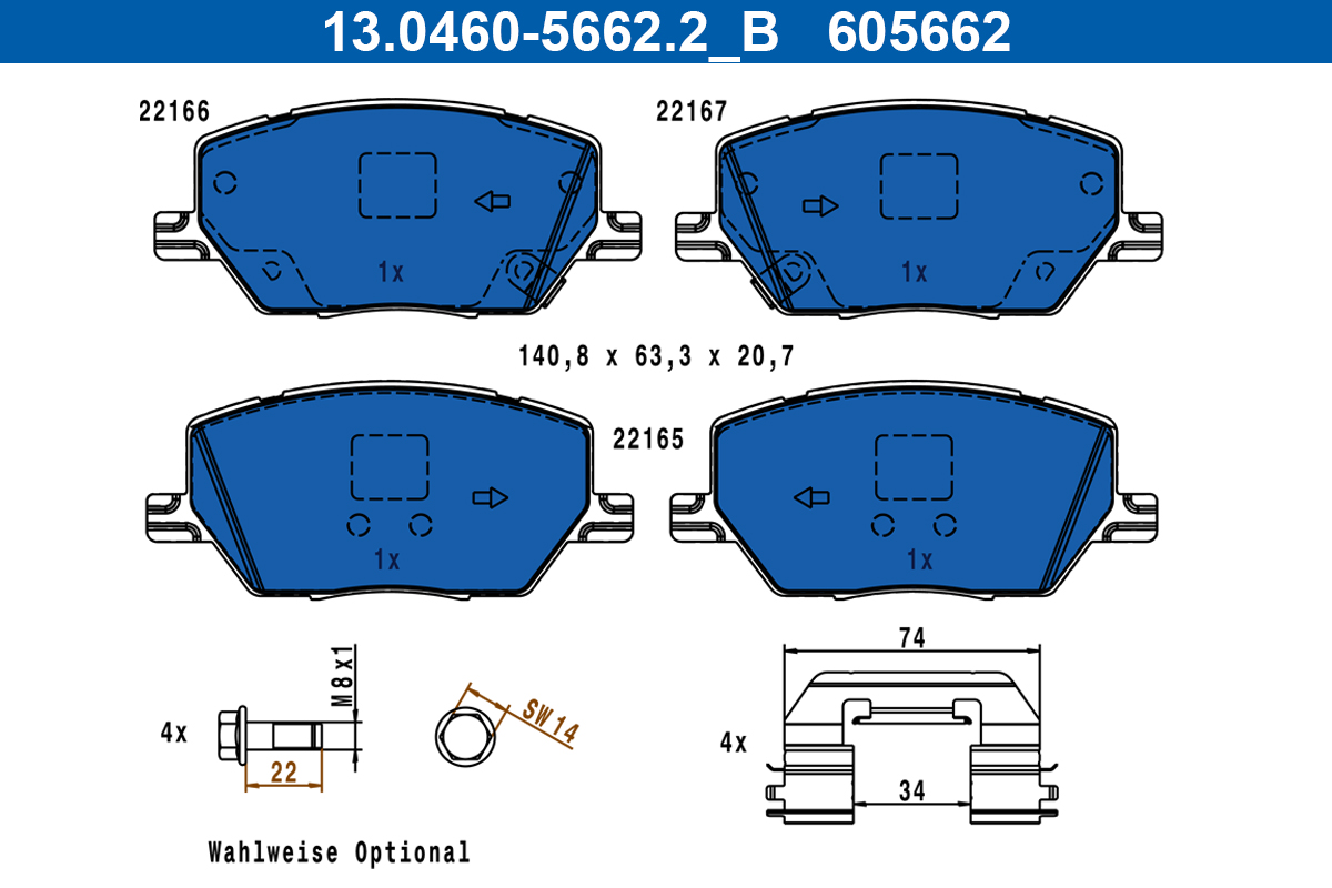 Placute frana ATE 13.0460-5662.2