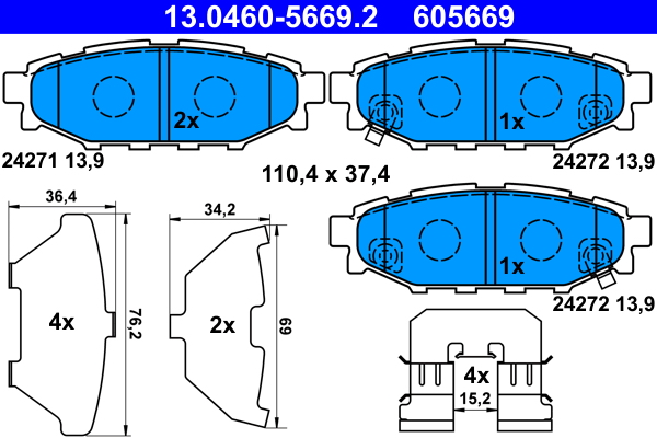 Placute frana ATE 13.0460-5669.2