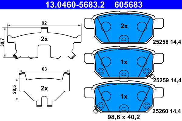 Placute frana ATE 13.0460-5683.2