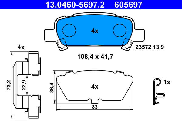 Placute frana ATE 13.0460-5697.2