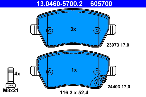 Placute frana ATE 13.0460-5700.2