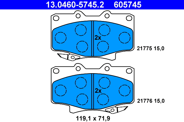 Placute frana ATE 13.0460-5745.2