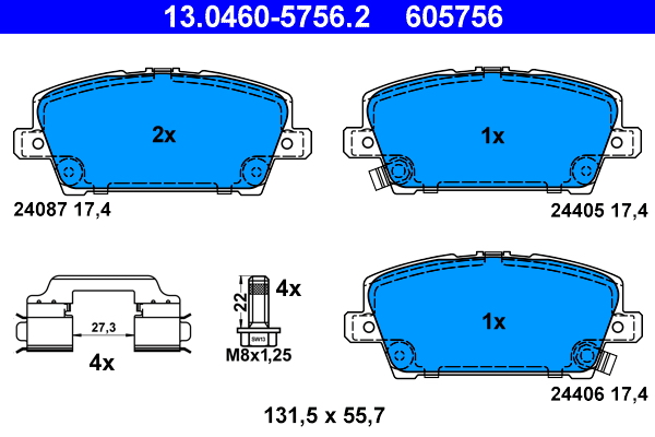 Placute frana ATE 13.0460-5756.2