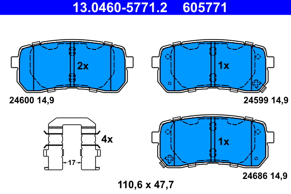 Placute frana ATE 13.0460-5771.2