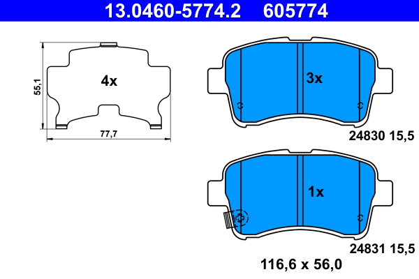 Placute frana ATE 13.0460-5774.2