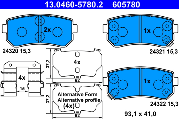 Placute frana ATE 13.0460-5780.2