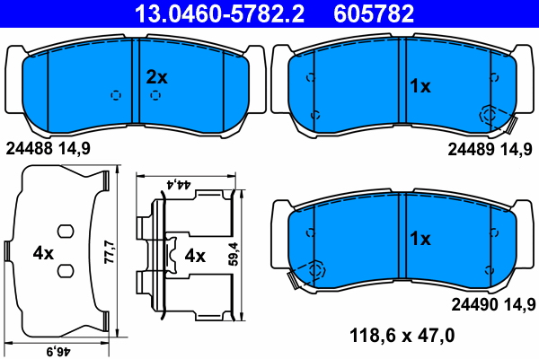 Placute frana ATE 13.0460-5782.2