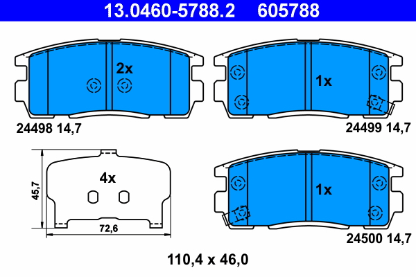Placute frana ATE 13.0460-5788.2