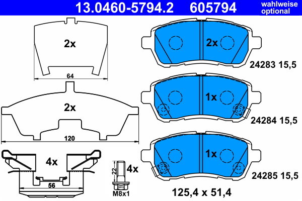 Placute frana ATE 13.0460-5794.2