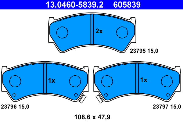 Placute frana ATE 13.0460-5839.2