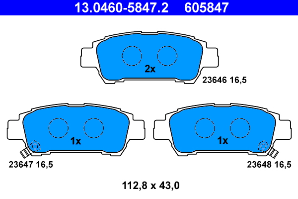 Placute frana ATE 13.0460-5847.2