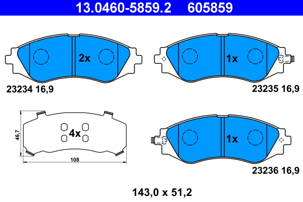 Placute frana ATE 13.0460-5859.2