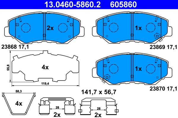 Placute frana ATE 13.0460-5860.2