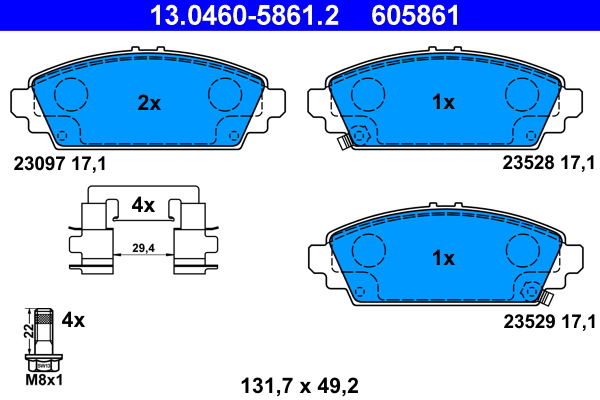 Placute frana ATE 13.0460-5861.2