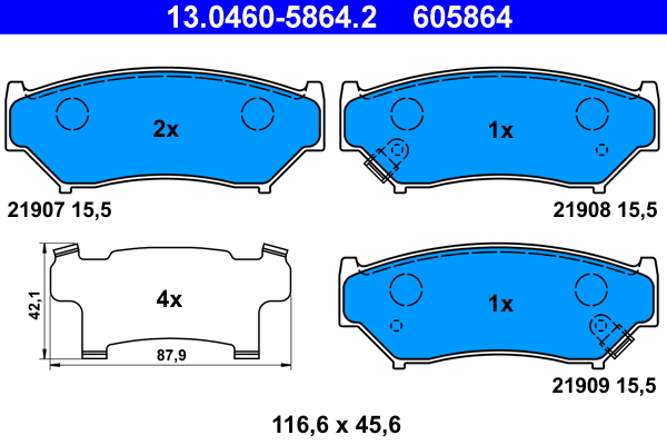 Placute frana ATE 13.0460-5864.2