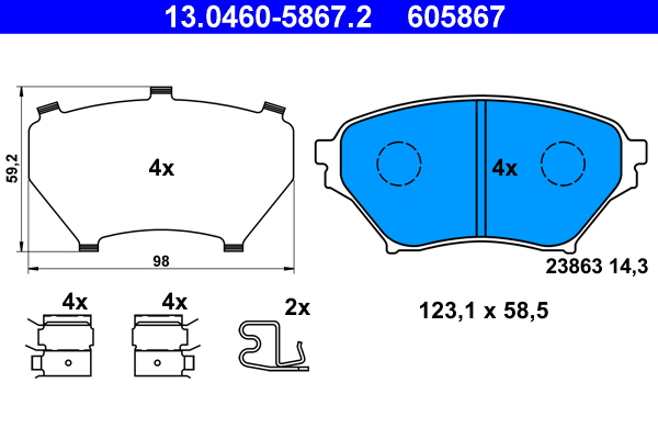 Placute frana ATE 13.0460-5867.2