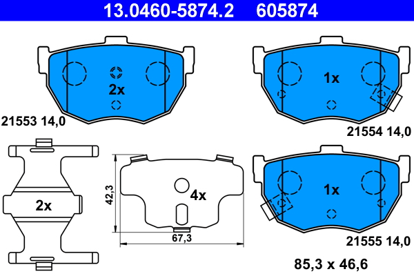 Placute frana ATE 13.0460-5874.2