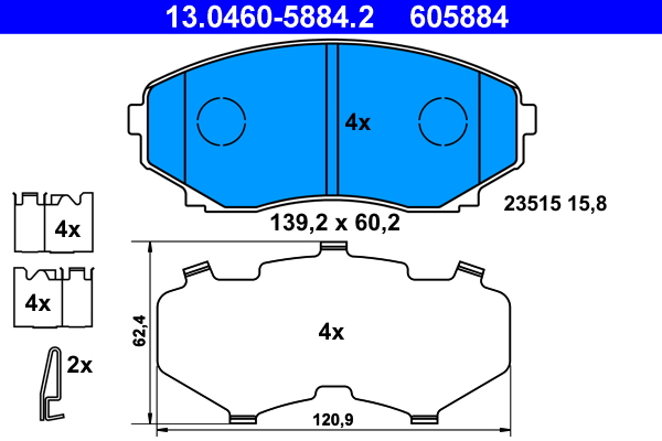Placute frana ATE 13.0460-5884.2