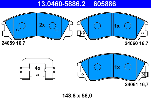 Placute frana ATE 13.0460-5886.2