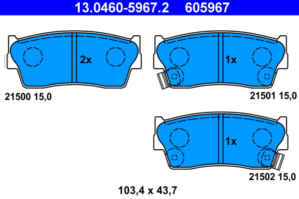 Placute frana ATE 13.0460-5967.2