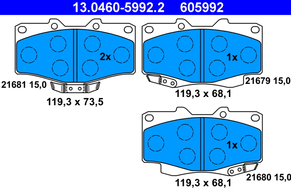 Placute frana ATE 13.0460-5992.2