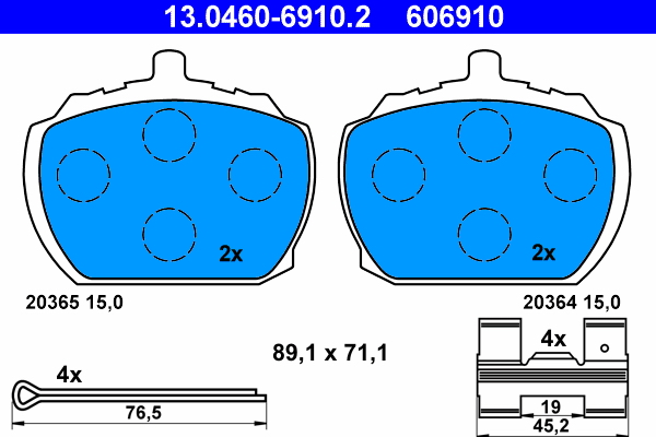 Placute frana ATE 13.0460-6910.2