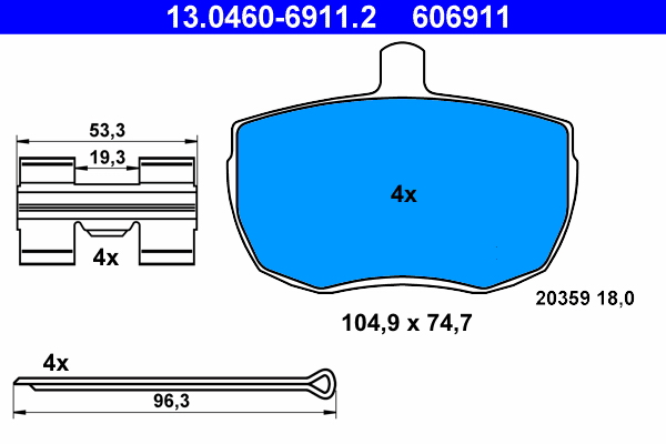 Placute frana ATE 13.0460-6911.2