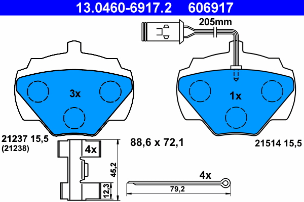 Placute frana ATE 13.0460-6917.2