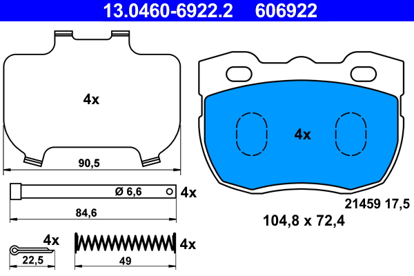 Placute frana ATE 13.0460-6922.2