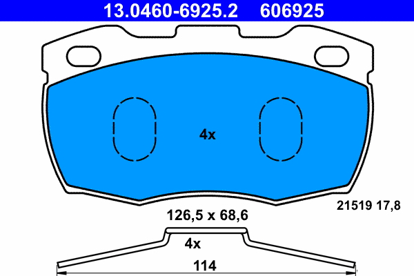 Placute frana ATE 13.0460-6925.2