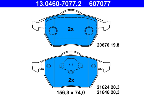 Placute frana ATE 13.0460-7077.2